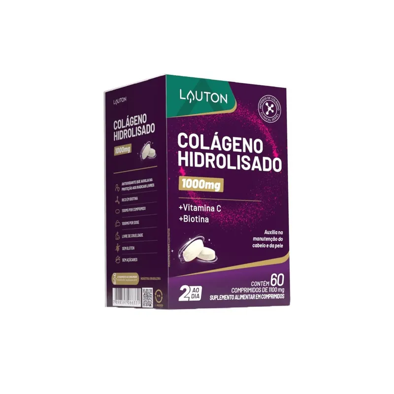 Colágeno Hidrolisado 1000mg 60 Comprimidos Lauton