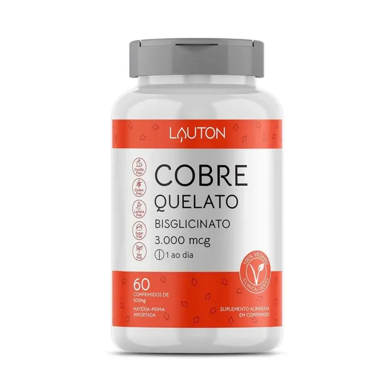Cobre Quelato Bisglicinato 60 Cápsulas Lauton