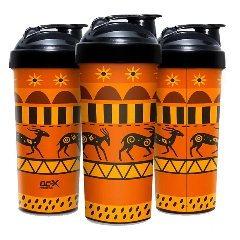 DCX Nutrition Coqueteleira Padrão Afro Laranja Edição Tribal 600ml