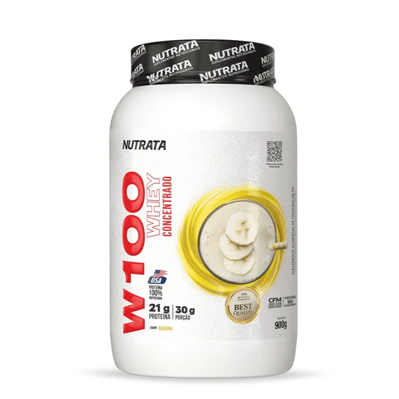 W100 Whey Concentrado 900g Pote Nutrata
