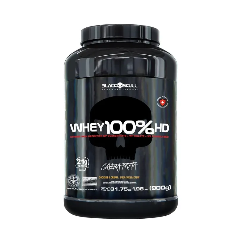 Whey 100% HD 900g Pote Black Skull