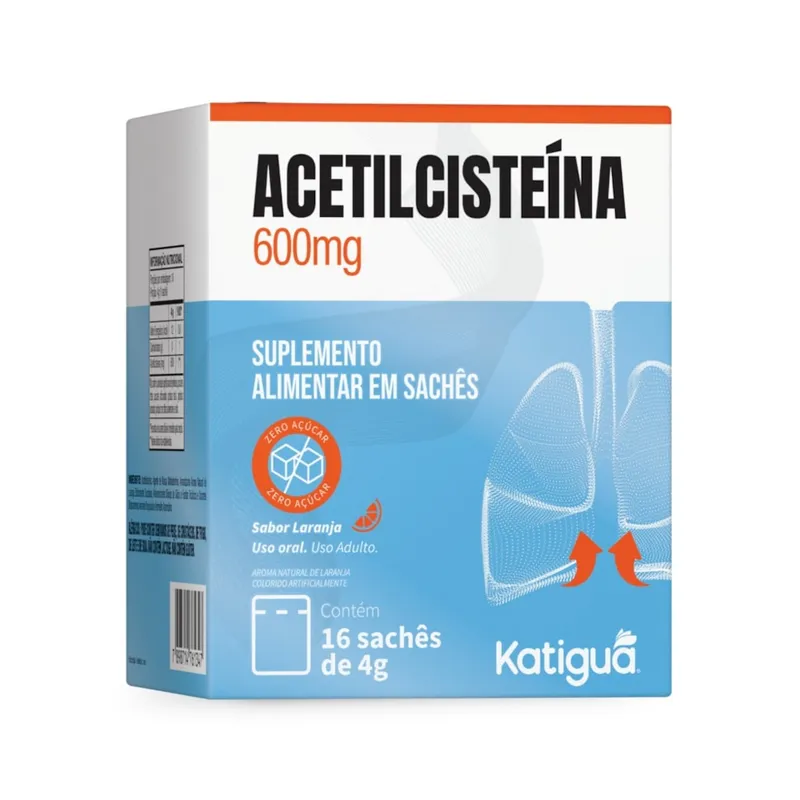 Acetilcisteína 600MGX5g 16 Sachês Katiguá