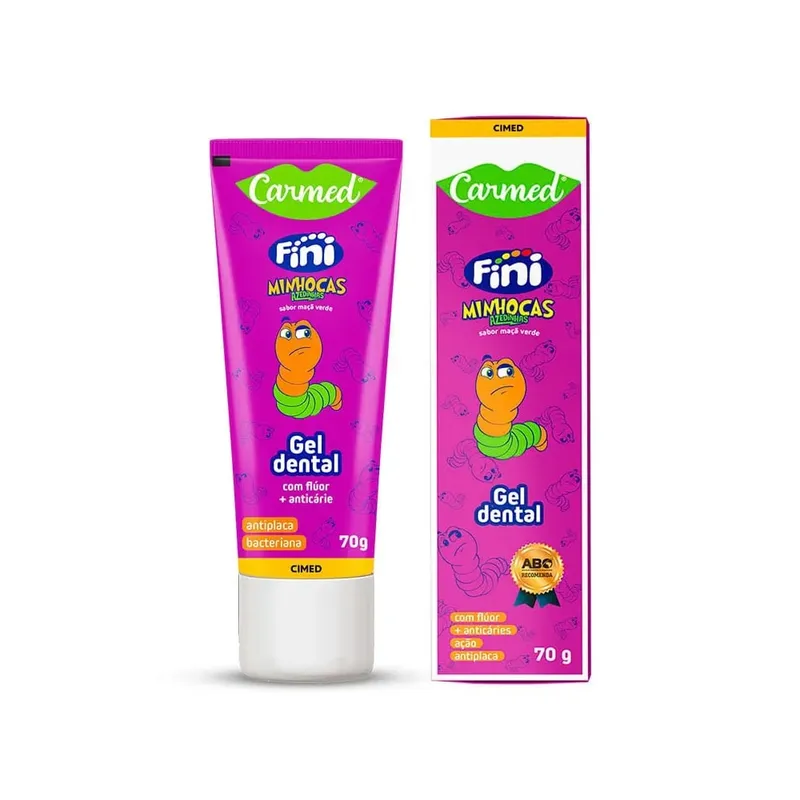 Gel Dental Fini Minhocas Azedinhas 70g Carmed