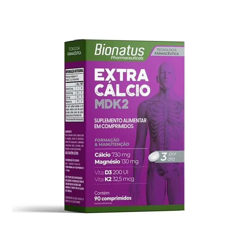 Extra Cálcio Mdk2 90 Comprimidos Bionatus