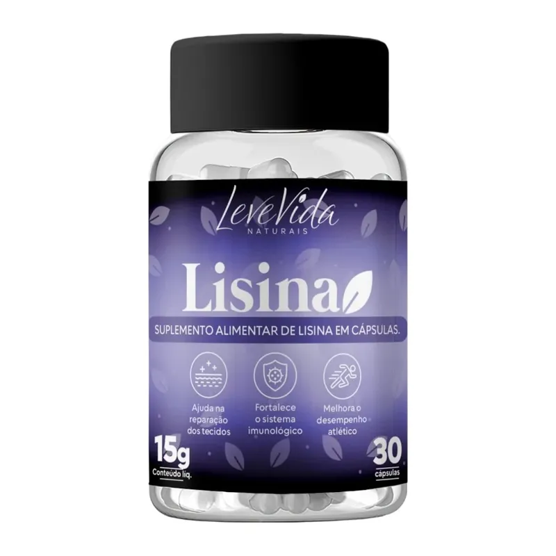 Lisina 500mg 30 Cápsulas Leve Vida