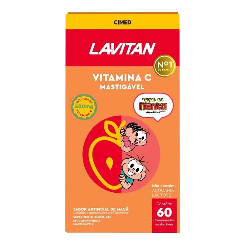 Vitamina C 60 Comprimidos Maçã Turma da Monica Lavitan