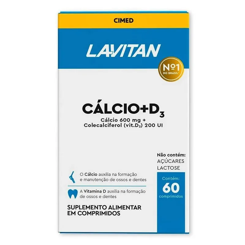 Vitamina Cálcio + D3 60 Comprimidos Lavitan