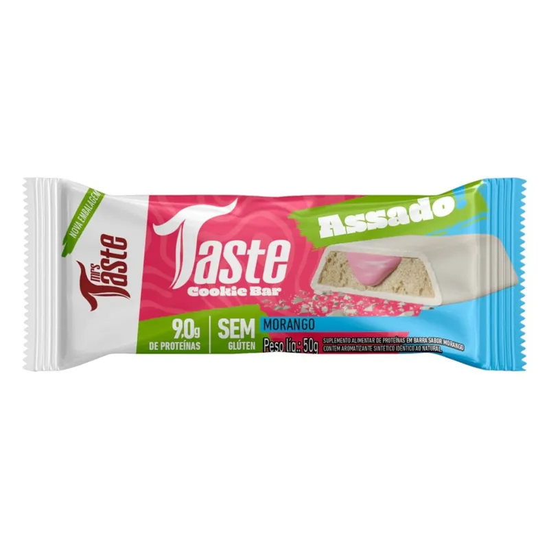 Barra de Proteína Taste Cookie Bar Morango 9g Mrs. Taste