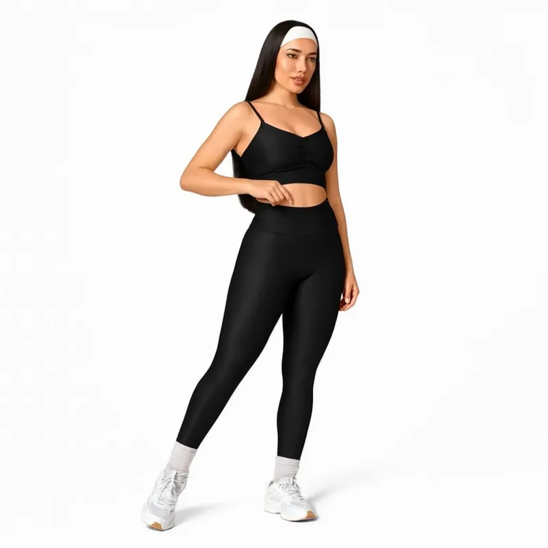 Legging Clássica + Top Sol Compressão Preto Tamanho Único DCX Nutrition