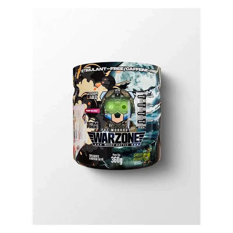 Warzone Night Battle Pré-treino Livre de Estimulantes 360g 30 Doses Under Labz