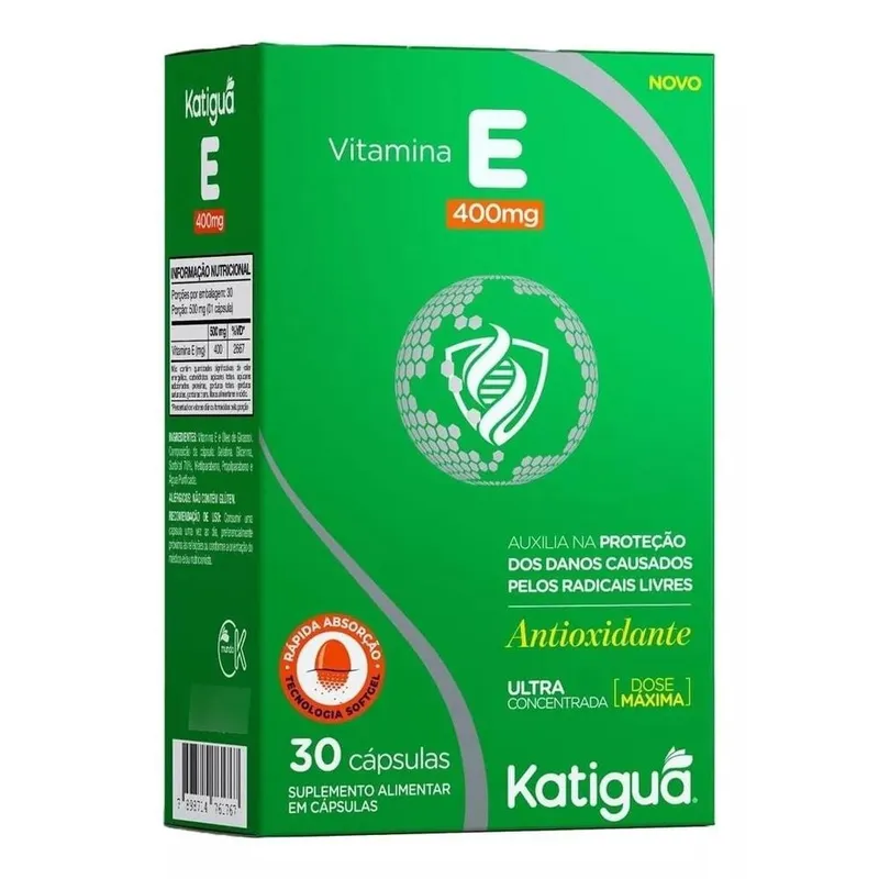 Vitamina e 400mg Softgels 30 Cápsulas Katiguá