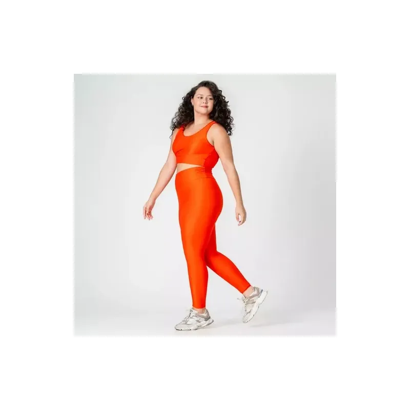Legging Clássica + Top Liss Compressão Laranja Plus Size DCX Nutrition