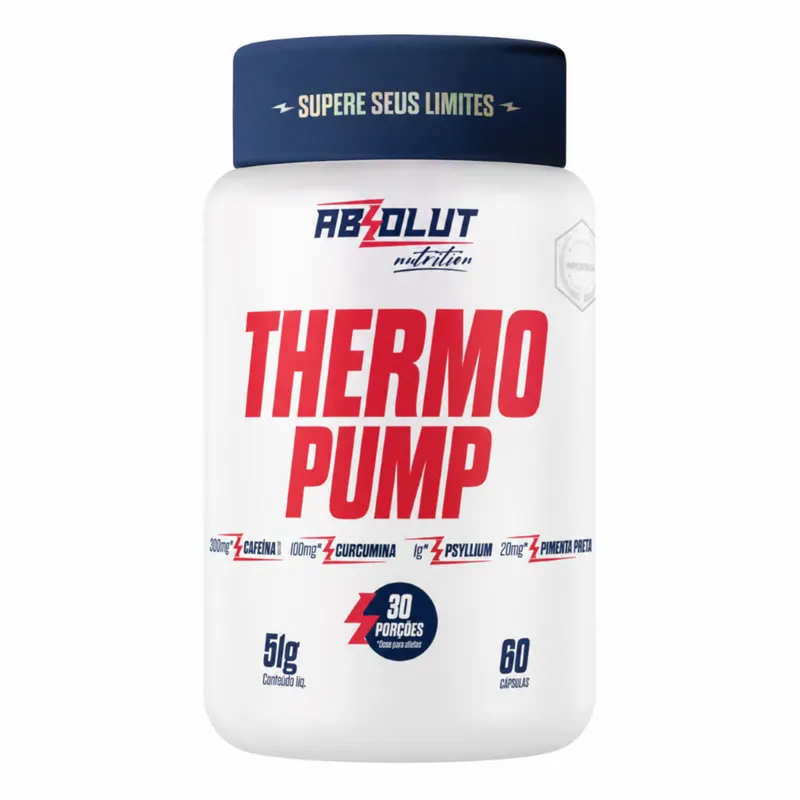 Thermo Pump Absolut Nutrition 60 Cápsulas-Termogênico com Cafeína, Psyllium, Pimenta Preta