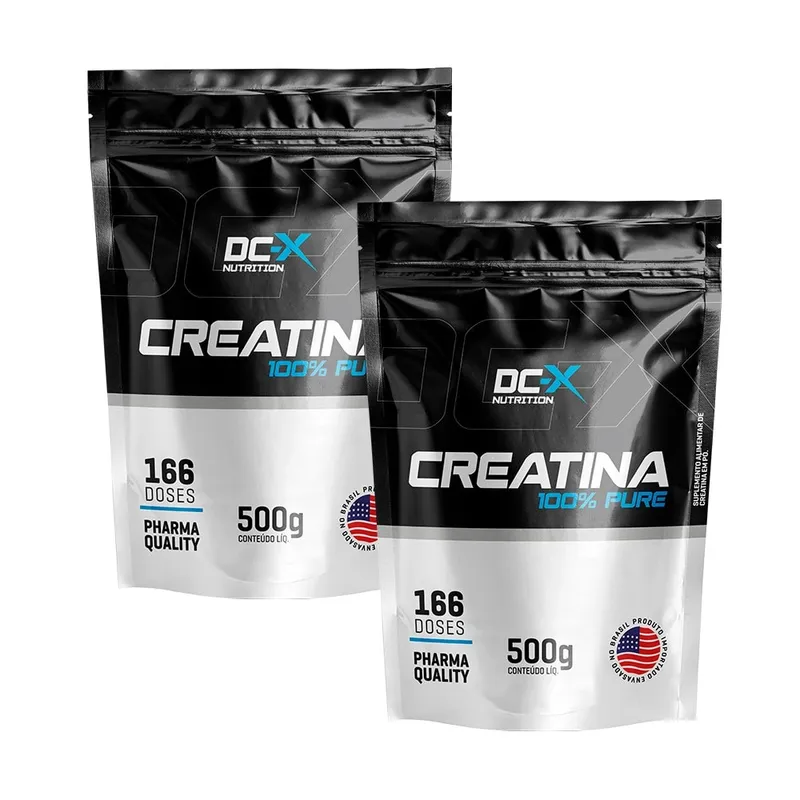 2x Creatina 100% Pura 500g Refil DCX Nutrition