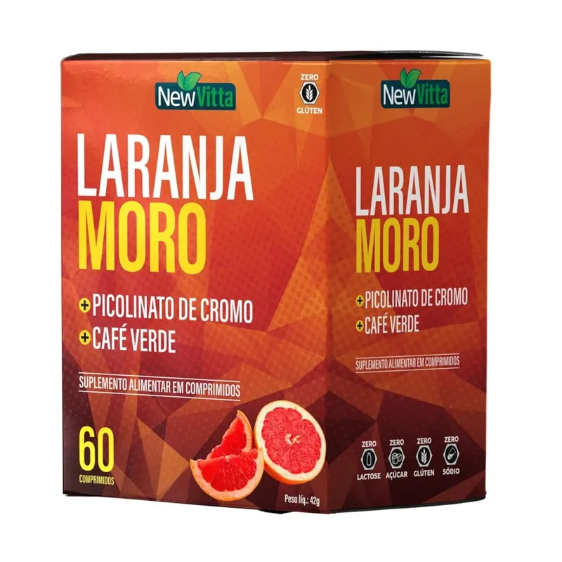 Laranja Moro + Picolinato de Cromo + Café Verde 60 Comprimidos New Vitta