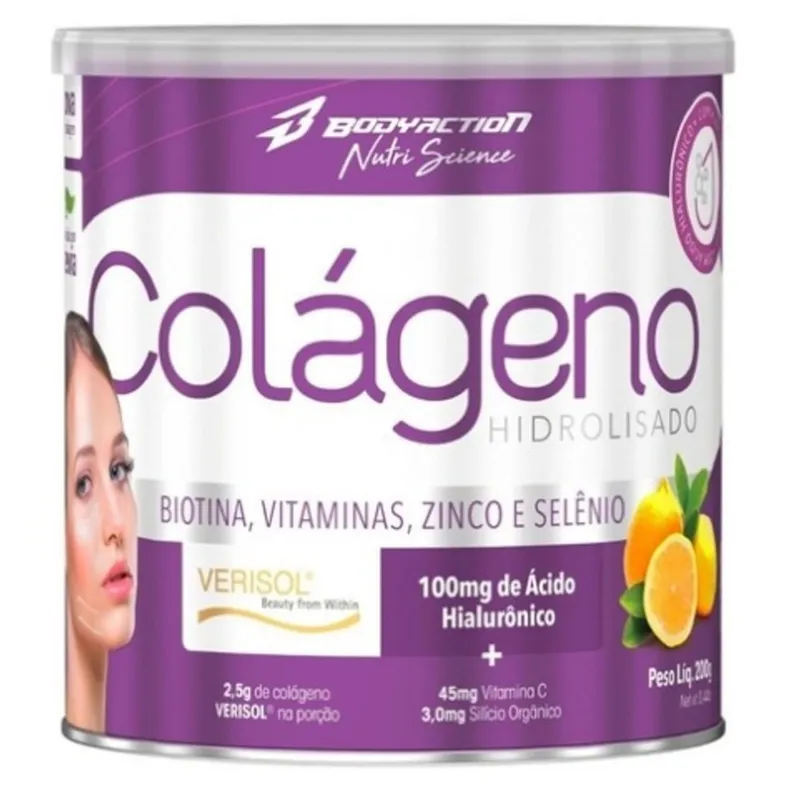 Colágeno Hidrolisado com Ácido Hialurônico 200g Bodyaction