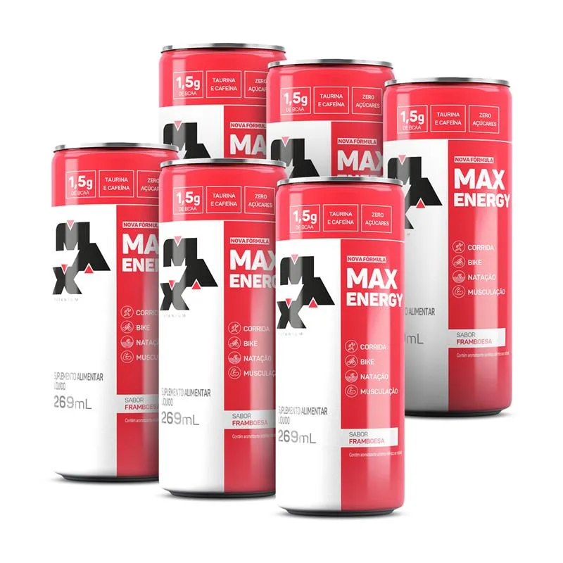 Max Energy Framboesa 269ml Fardo 6 Latas