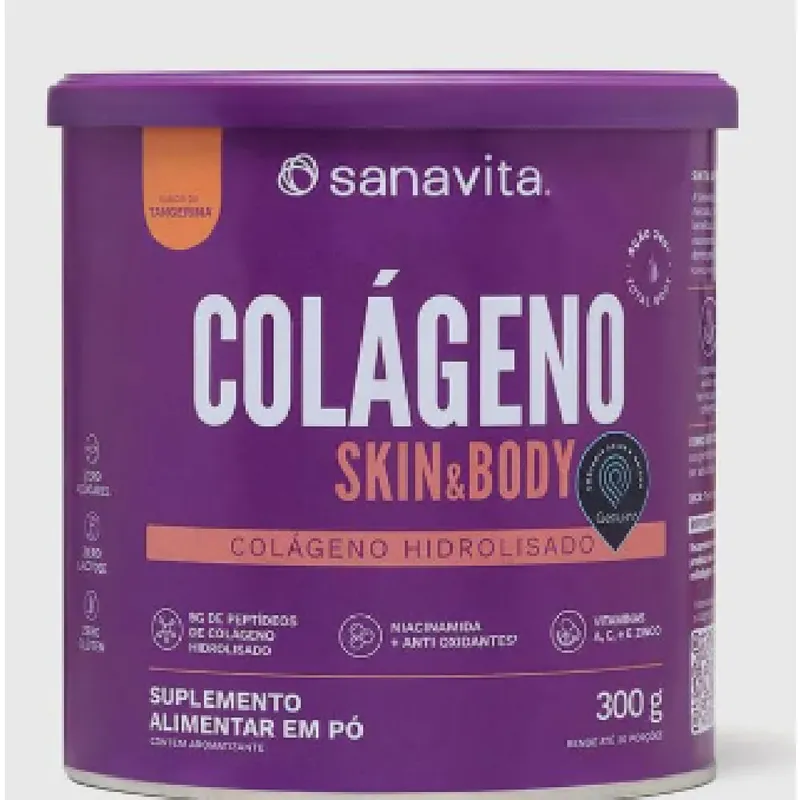 Colágeno Skin & Body Tangerina Sanavita 300g