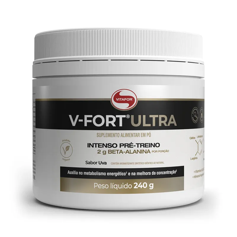 V-FORT® ULTRA: Pré Treino Sabor Uva 240g