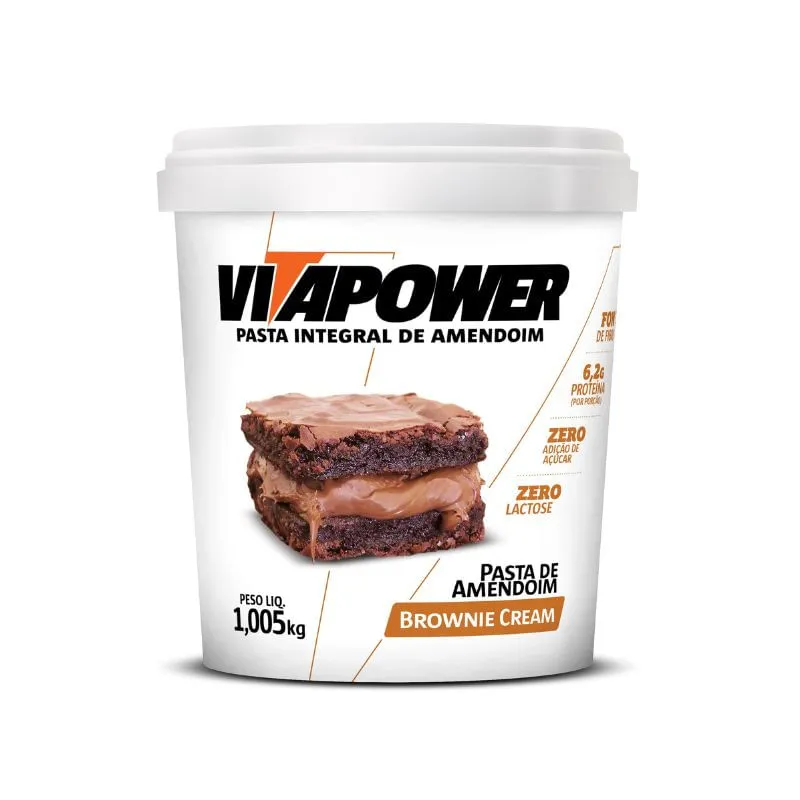 Pasta de Amendoim Brownie Cream Vitapower 1005g