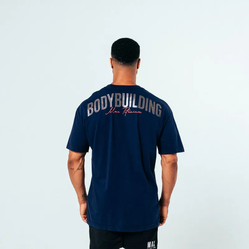 Camiseta Masculina Oversized Bodybuilding - Azul Marinho