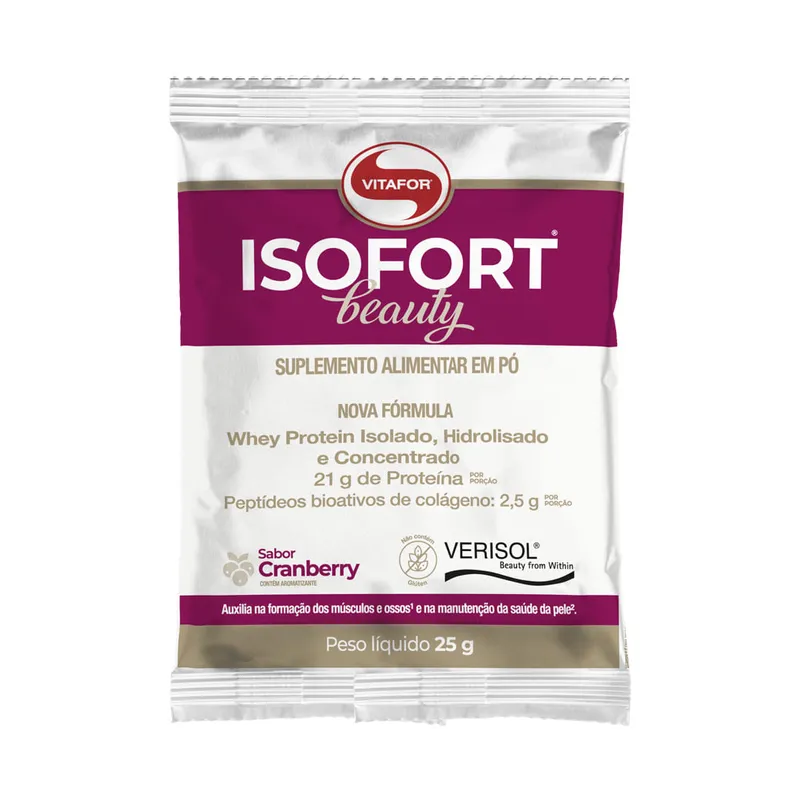 ISOFORT® BEAUTY Sabor Cranberry Sachê Unitário 25g