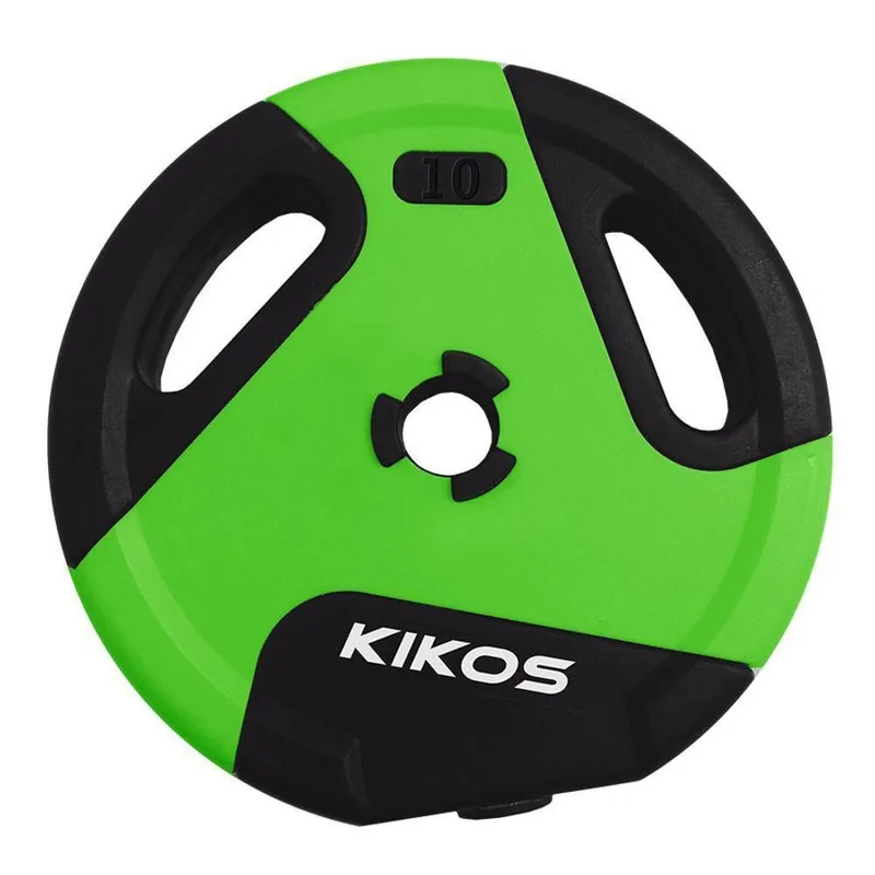 Anilha 10kg Style Cement Ps para Academia com Revestimento Emborrachado Verde Kikos