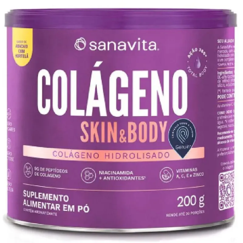 Colágeno Skin & Body Abacaxi Com Hortelã Sanavita 200g