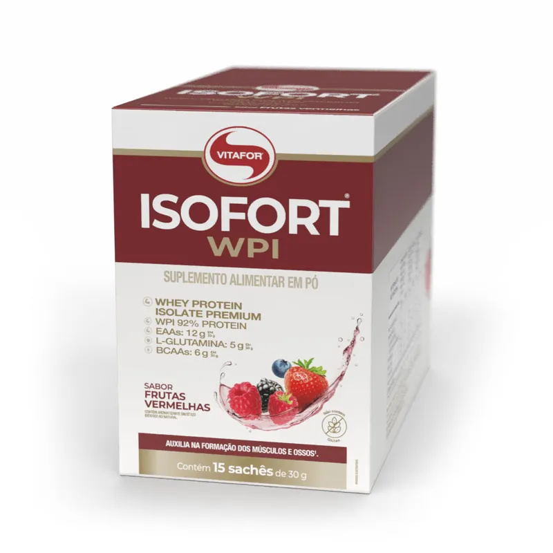ISOFORT® WPI Sabor Frutas Vermelhas 15 Sachês 30g