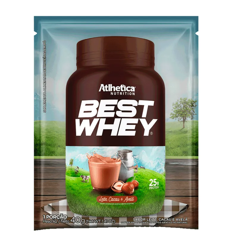 Best Whey Protein (Display com 15 Sachês de 40g) Leite, Cacau & Avelã