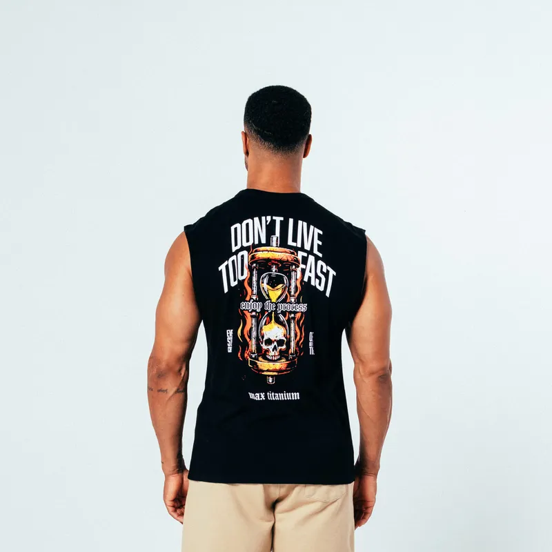 Regata Masculina Machão Don’t Live Too Fast - Preta