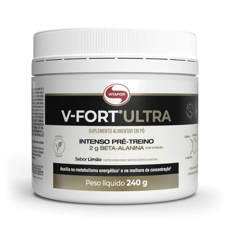 V-FORT® ULTRA: Pré Treino Sabor Limão 240g