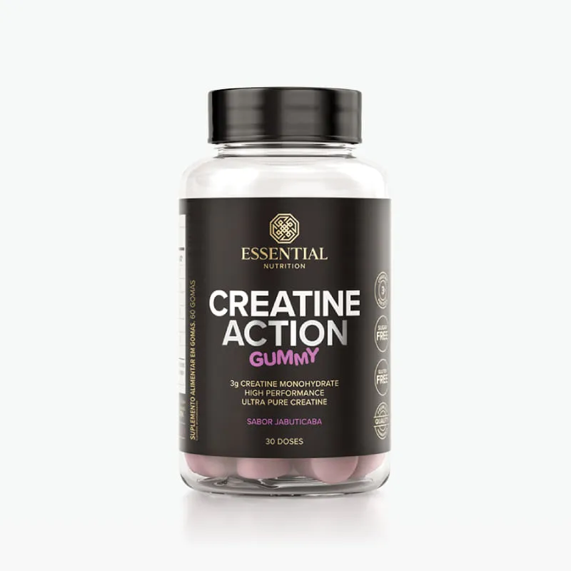 Creatine Action Gummy Jabuticaba Essential Nutrition 60 Gomas