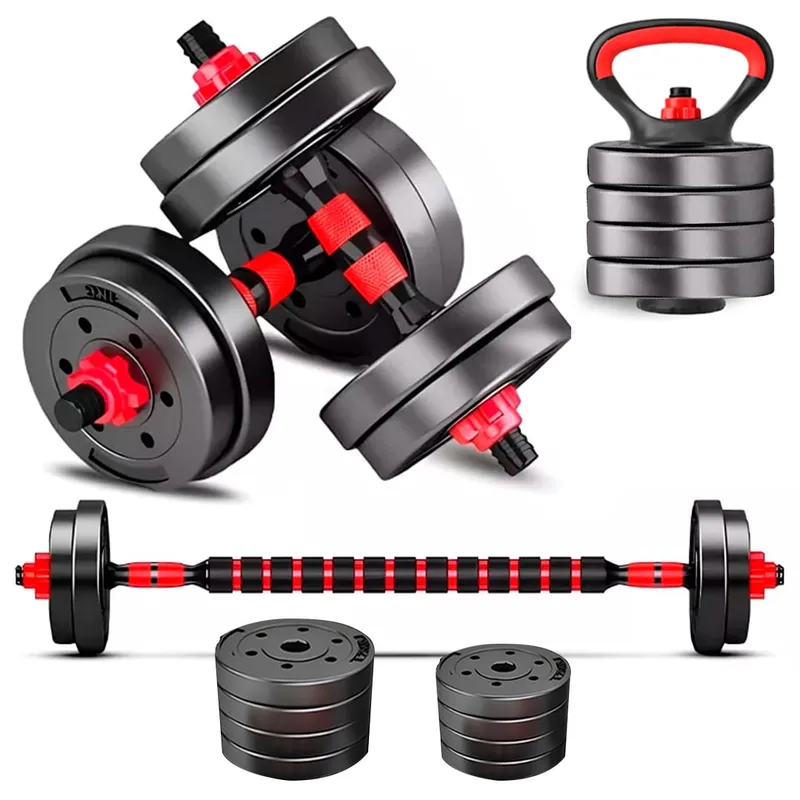 Kit 6 em 1 - Dumbbells, Barras e Kettlebell - 10kg