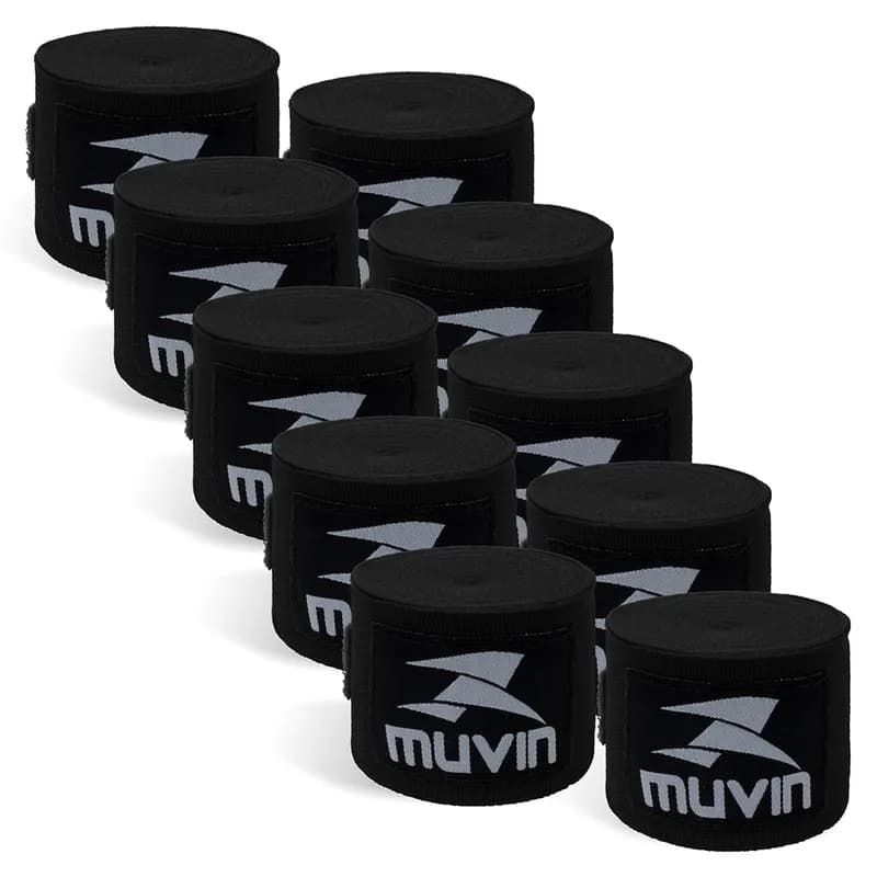 Kit Bandagem Elástica 5m Muvin c/ 5 Pares - Boxe Muay Thai