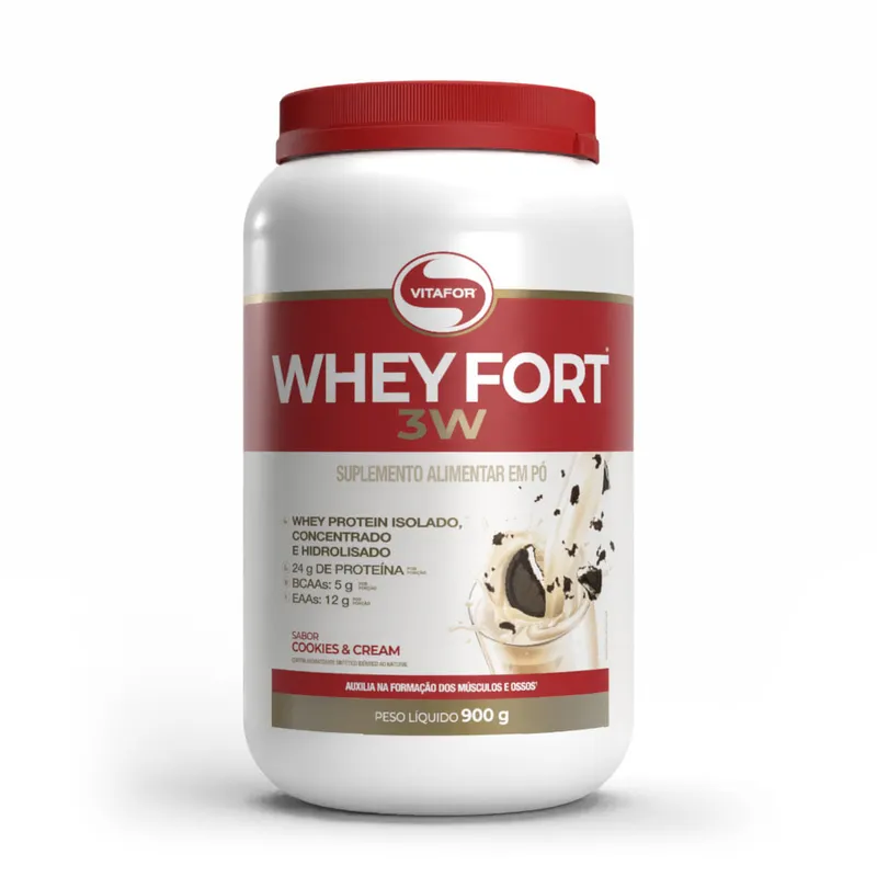 WHEY FORT® 3W Sabor Cookies & Cream 900g