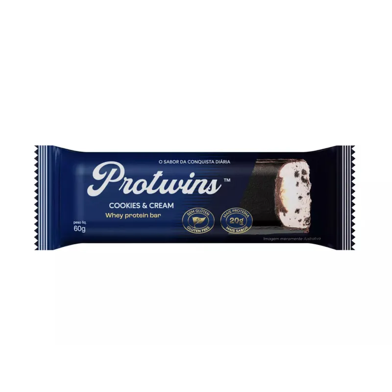 Whey Protein Bar Cookies & Cream Protwins 60g