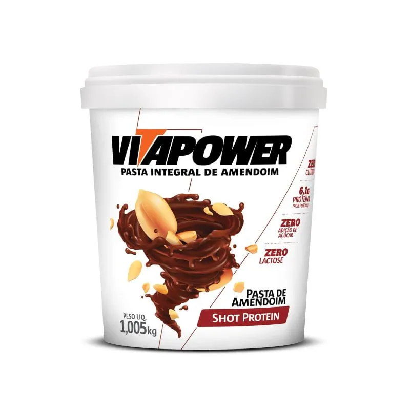 Pasta de Amendoim Shot Protein Vitapower 1005g