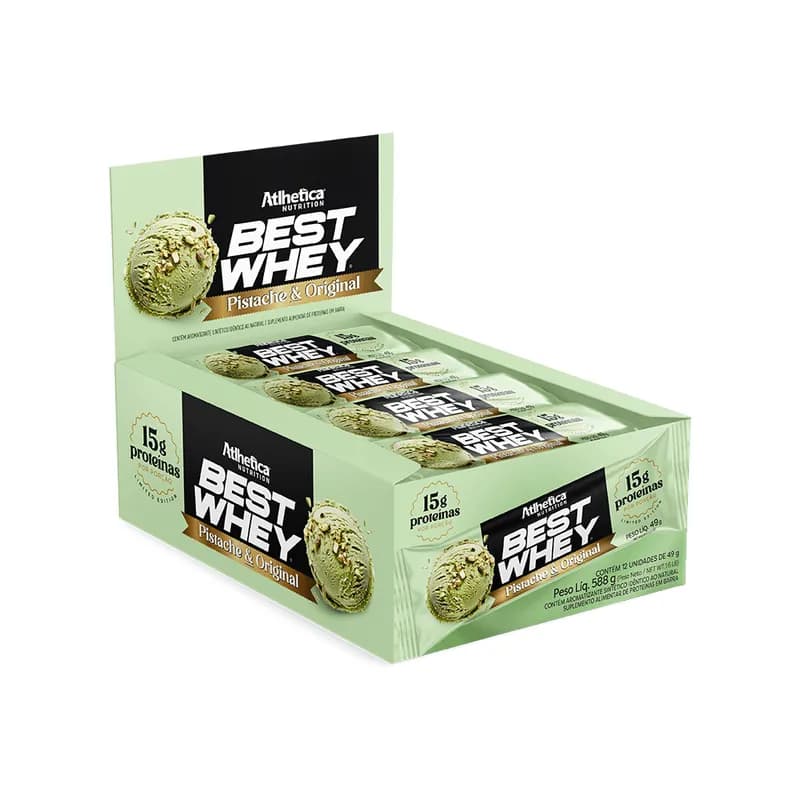 Best Whey Bar (Display com 12 Barras de 49g) Pistache & Tradicional