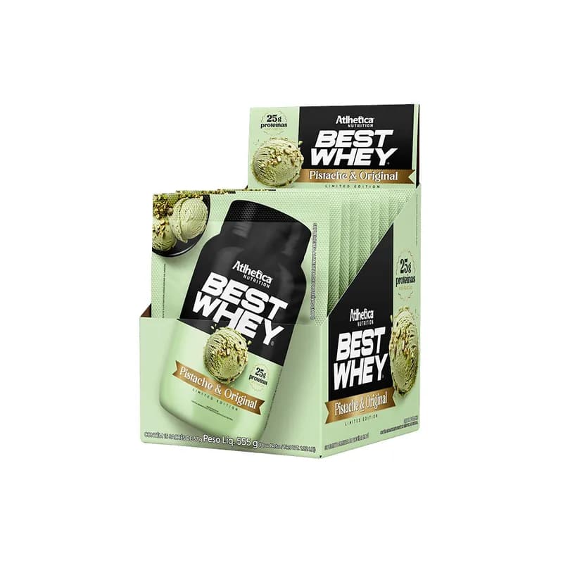 Best Whey Protein (Display com 15 Sachês de 37g) Pistache & Tradicional