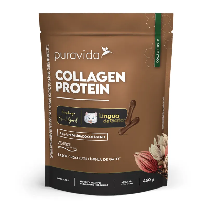 Collagen Protein Língua de Gato Puravida 450g