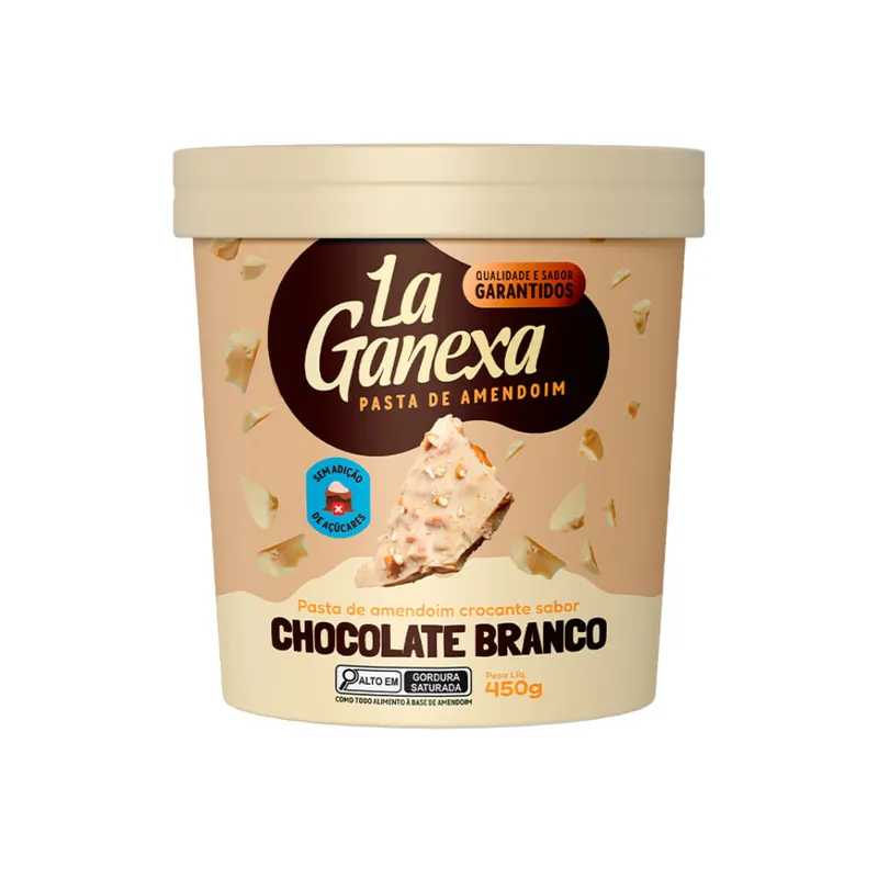 Pasta De Amendoim Chocolate Branco La Ganexa 450g