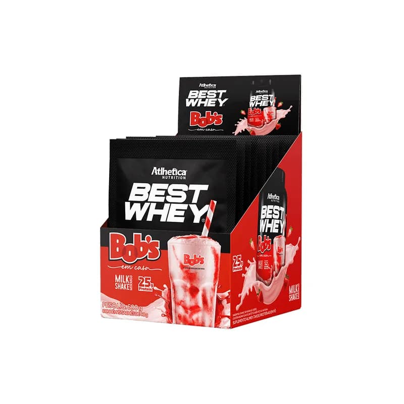 Best Whey (Display 15 Saches 40g) Milkshake De Morango Bob's