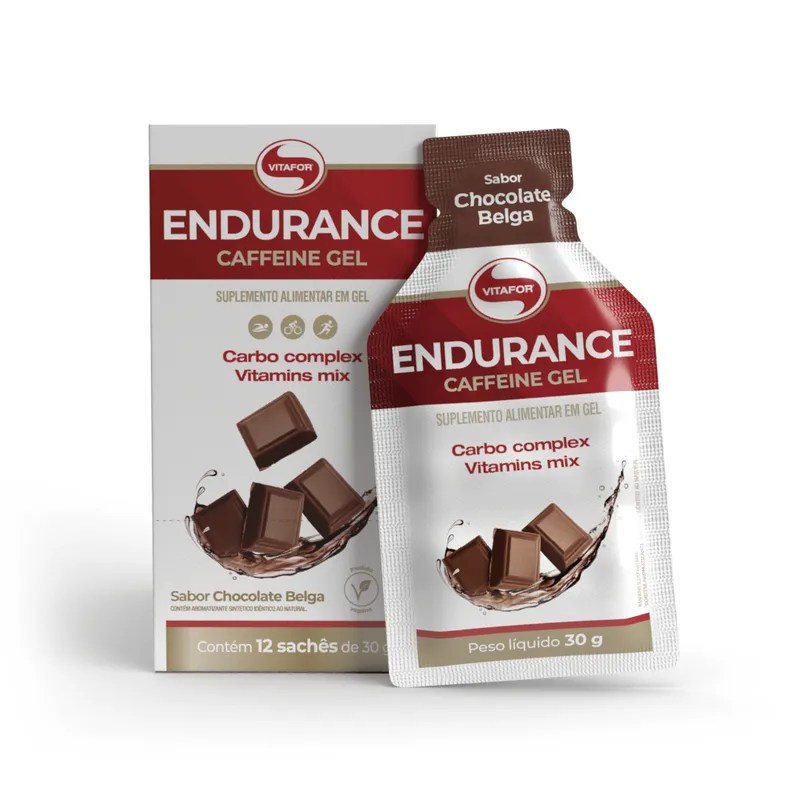 ENDURANCE CAFFEINE GEL Sabor Chocolate Belga 12 Sachês 30g