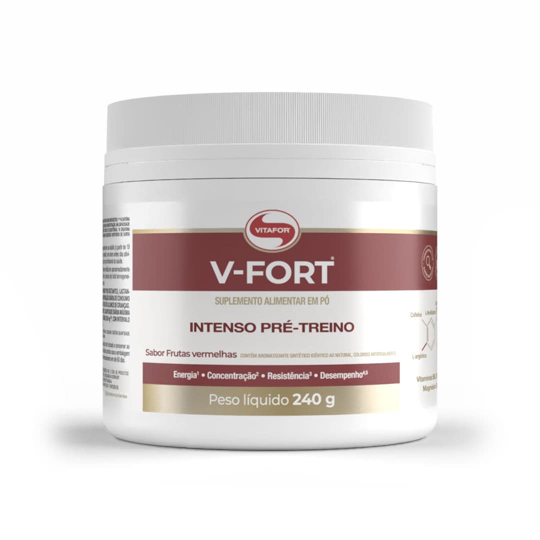 V-FORT®:Pré Treino Sabor Frutas Vermelhas 240g